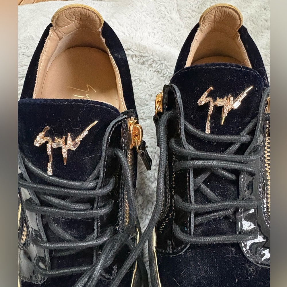 Giuseppe Zanotti Black Sneakers with Gold Details - Picture 2 of 14